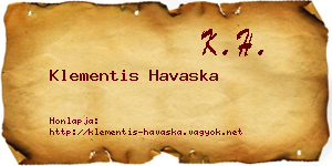 Klementis Havaska névjegykártya